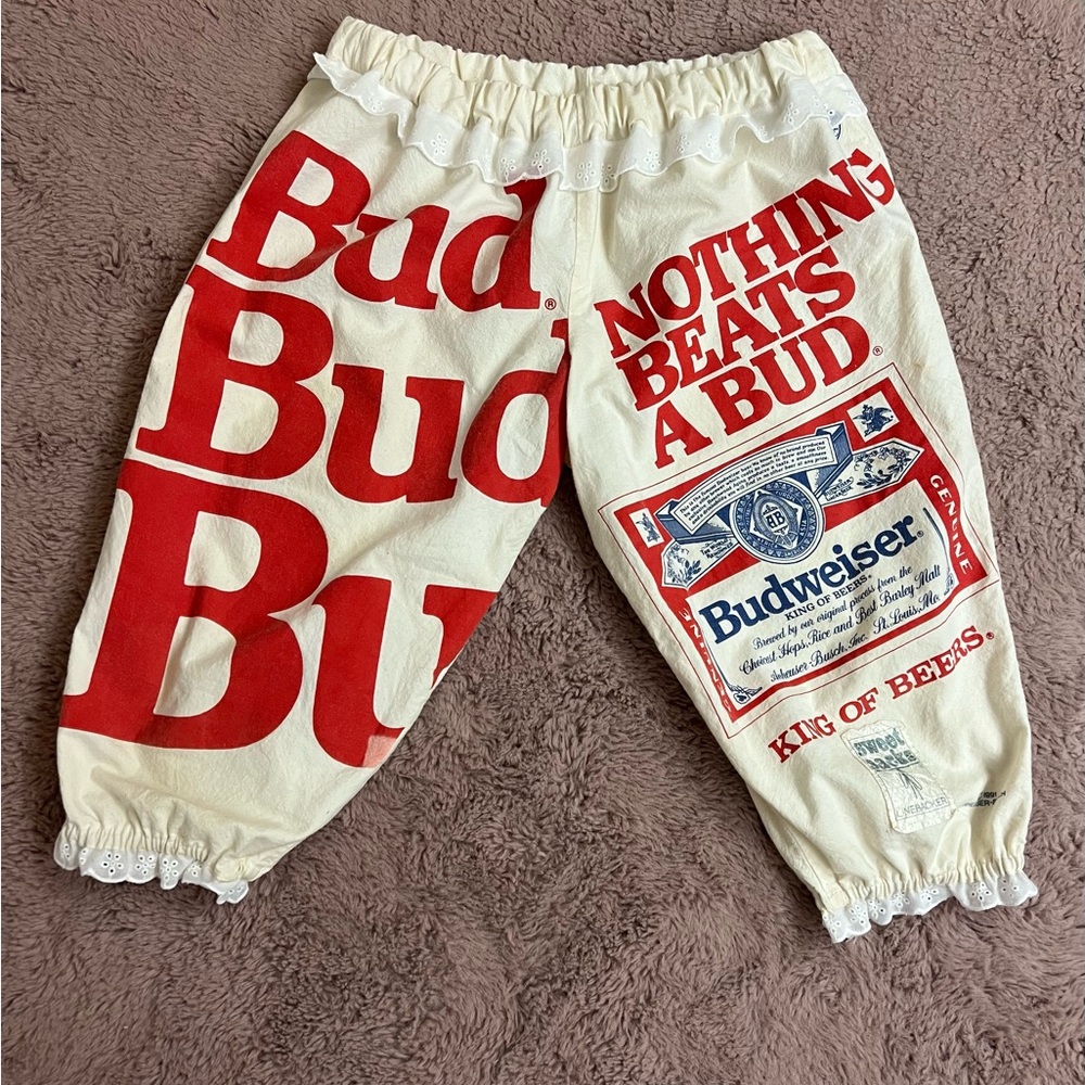 Vintage Budweiser / Bud light low rise capri bloomer flour sack shorts